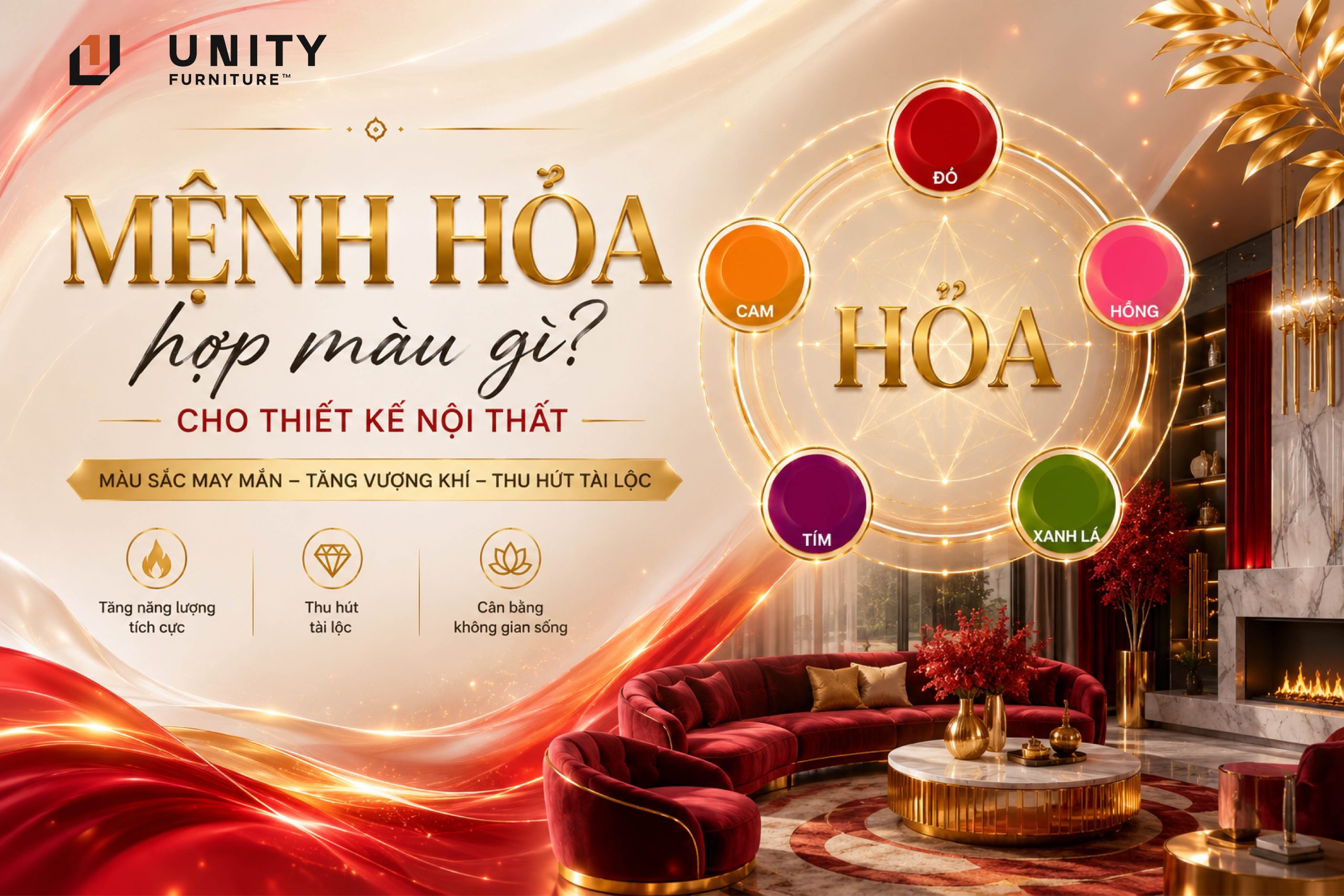 Mệnh Hỏa hợp màu gì? Cách thiết kế nội thất cho người mệnh Hỏa theo phong thủy