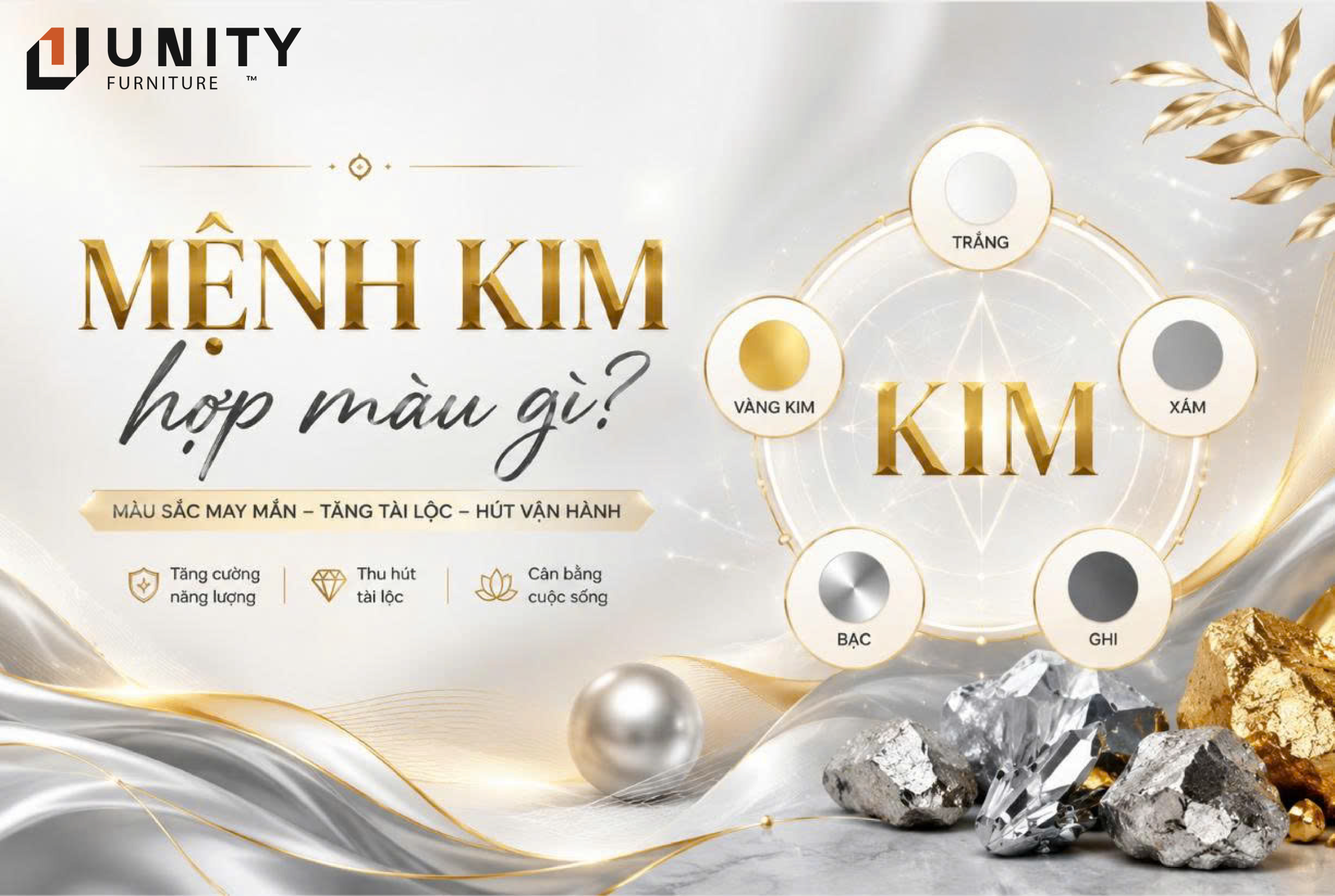 Mệnh kim hợp màu gì? Kỵ màu gì? Giải pháp bố trí nội thất hài hòa phong thủy cho người mệnh Kim